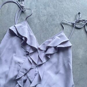 ZARA Lilac Ruffle Halter Mini Dress – Adjustable, Size S